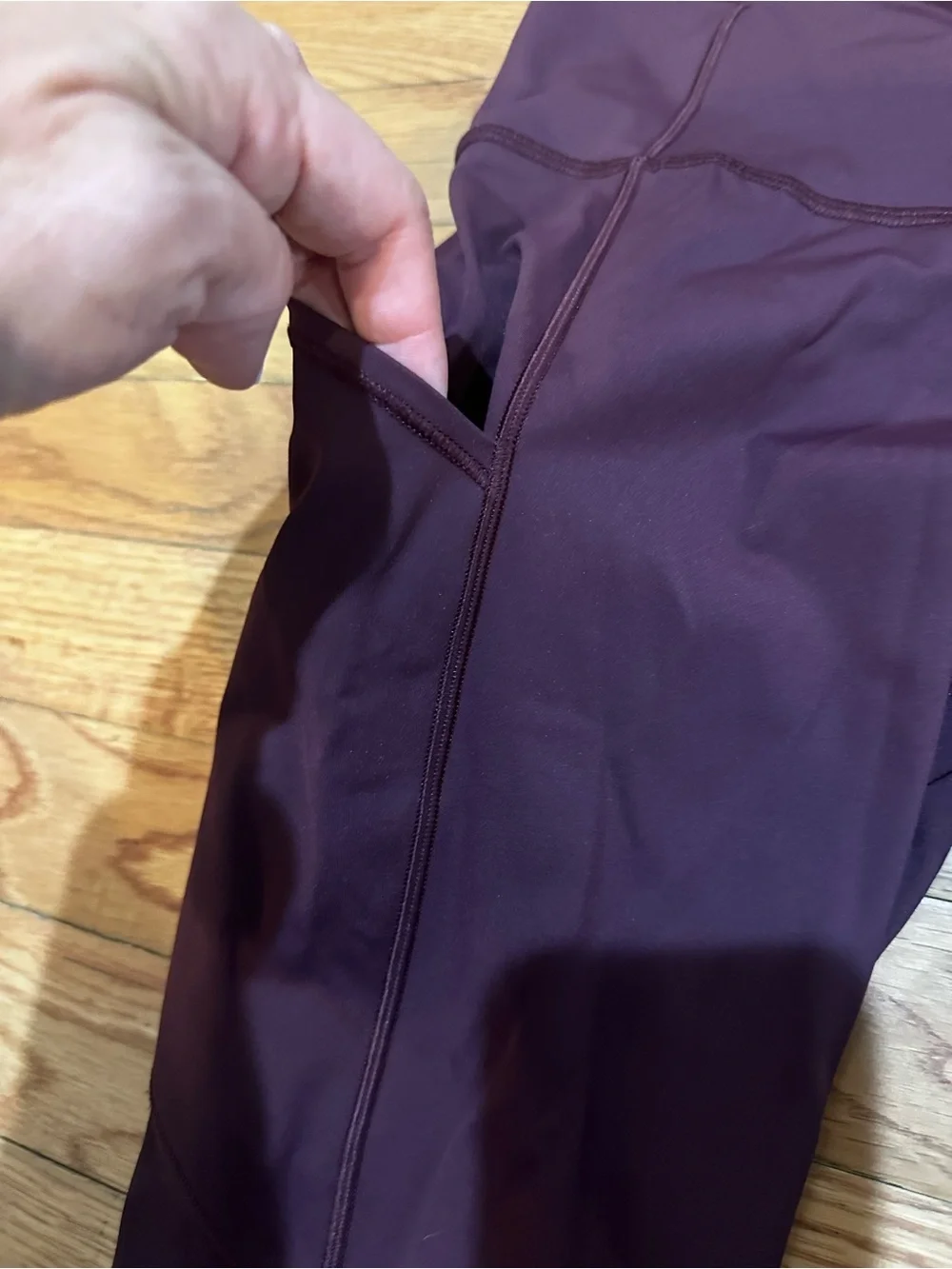 Lululemon Fast And Free Crop Leggings Black Cherry Maroon Activewear 4